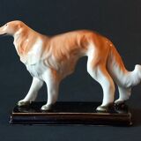 Chien Barzoï en céramique vintage