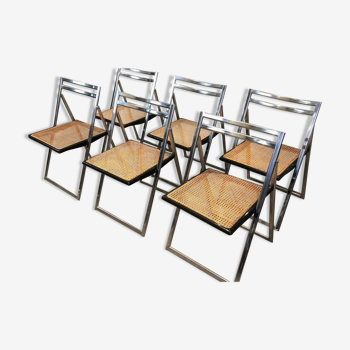 Suite of 6 folding chairs