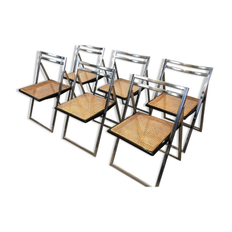 Suite of 6 folding chairs