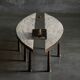 Table basse brutaliste en acier et pierre de Thomas Serruys, Belgique, 2019