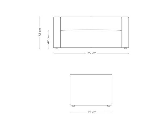 Beige corduroy two-seater sofa
