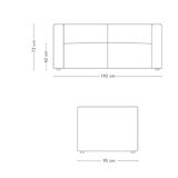 Beige corduroy two-seater sofa