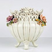 Vase en céramique avec fleurs, Italie, années 1950