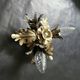 Vintage Florentine floral hand-forged silver-plated 3-light flush mount from Banci Firenze, Italy, Florence 1960s, set of 5