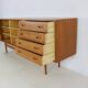 Teak enfilade with 2 tambour doors