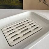 19th century Lunéville opaque ironstone earthenware asparagus dish