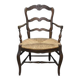 Fauteuil provençal français en chêne avec assise tressée, début du XXe siècle, France