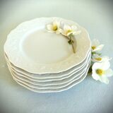 SIX Limoges Dinner Plates.  White Limoges Porcelain Plates.