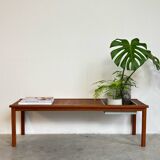 Vintage Danish bench with planter in teak