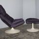 Armchair and ottoman model F585 in purple by Geoffrey D. Harcourt for Artifort, 1960s.