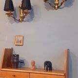 Pair of wall lamps double year 50 in bronze neo-classical style signed Petitot