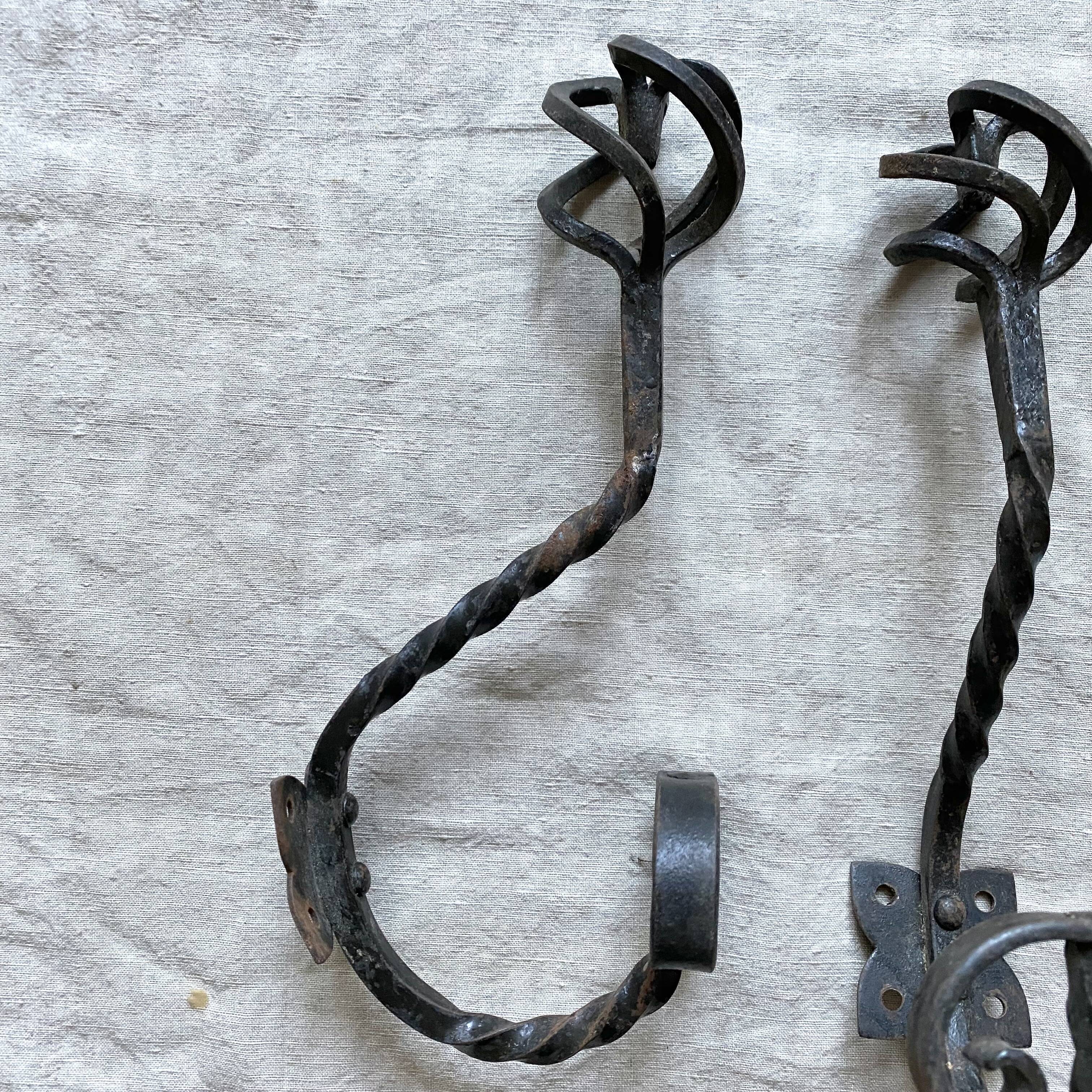 Wrought iron wall hooks