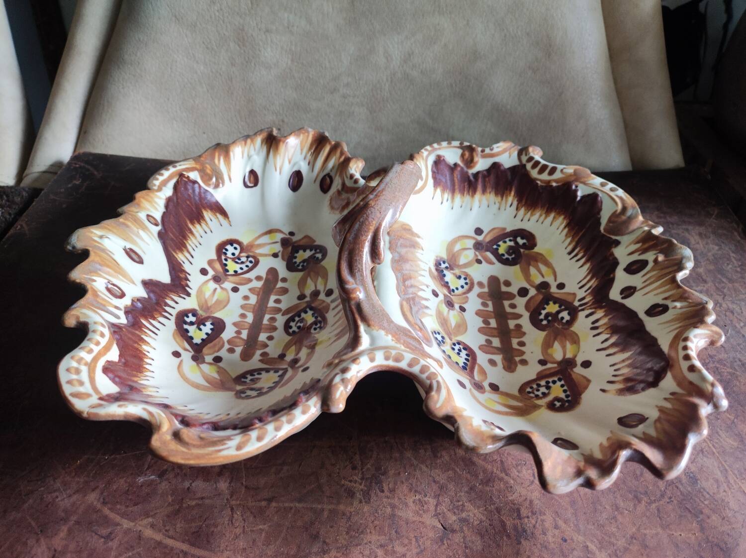 Dish, fruit basket, Henriot, HB Quimper