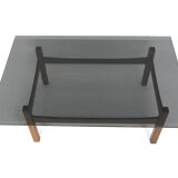 Table basse en palissandre et en verre, Suède, 1970