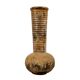 Vase plat en lave marron
