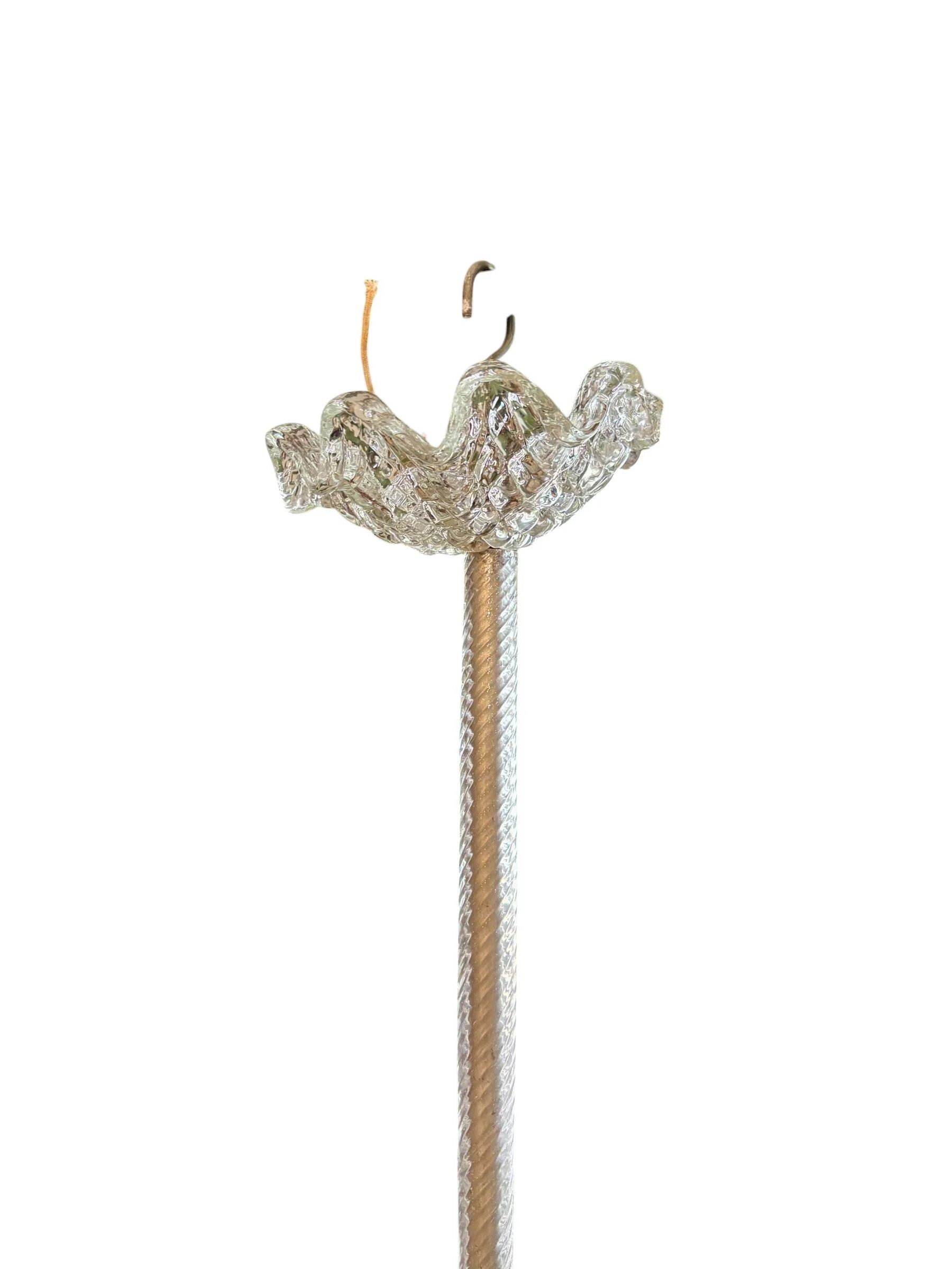 4-light glass chandelier attributed to Murano, 20th century