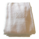 12 old damask linen napkins with monogram, 60x74 cm