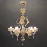 Italian Murano Glass Gold Chandelier by La Murrina