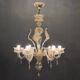 Italian Murano Glass Gold Chandelier by La Murrina