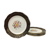 Set of 6 Dessert Plates "L'Amandinoise", model "Clématite"