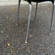 Vintage chair in sky blue Formica with chrome metal 1
