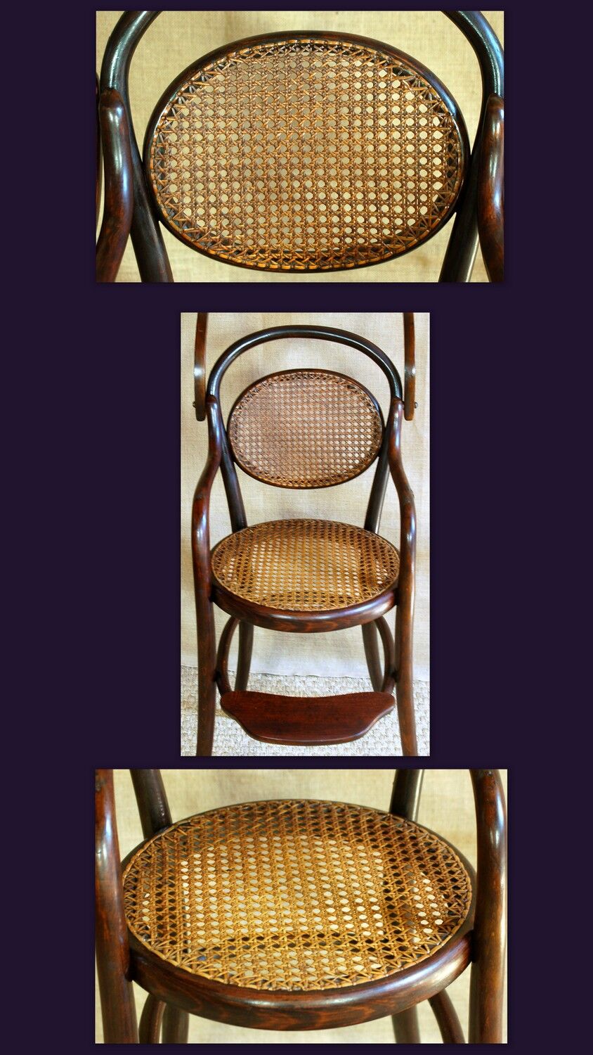 Chaise haute enfant Fischel en bois courbé
