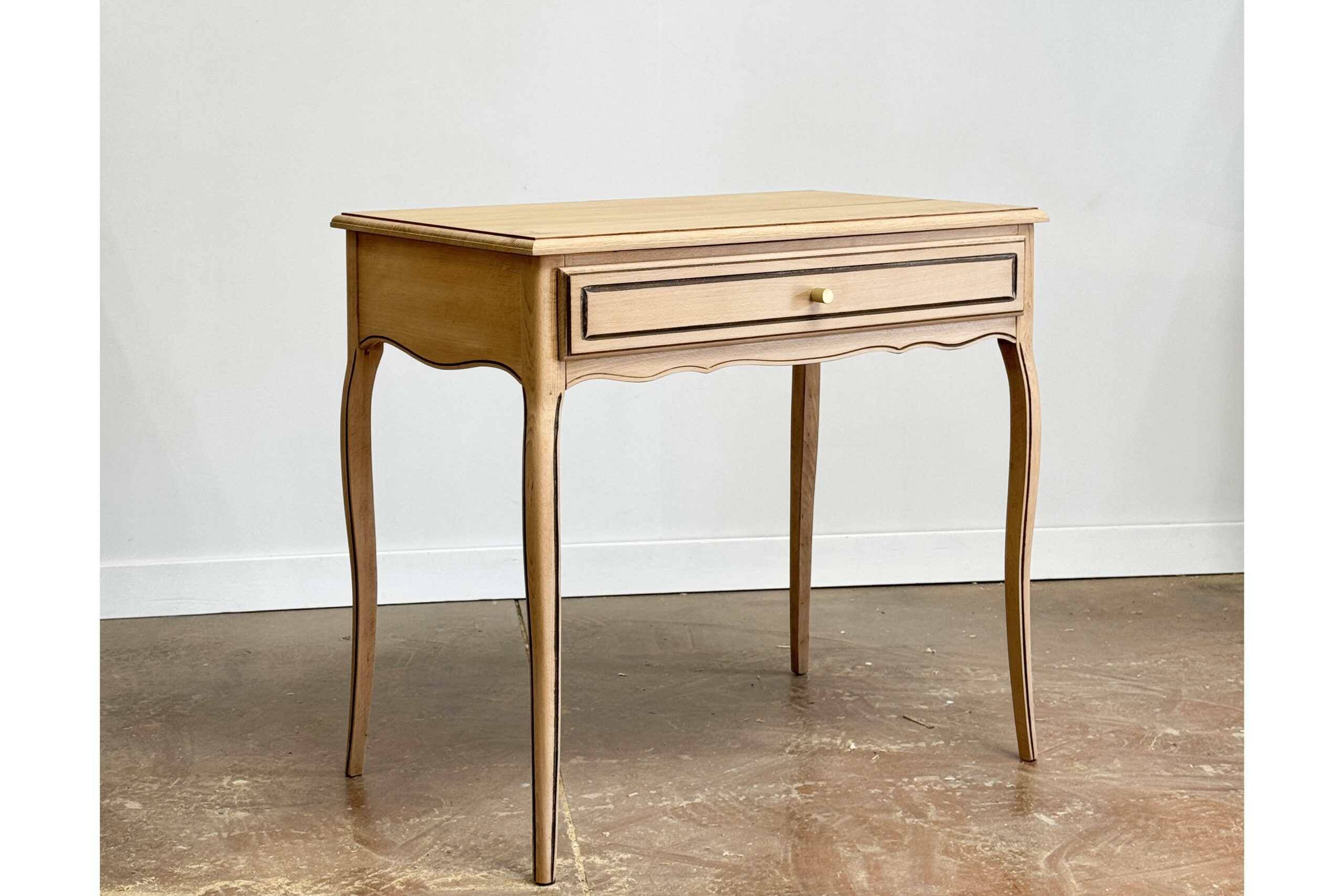 Vintage side table, oak top