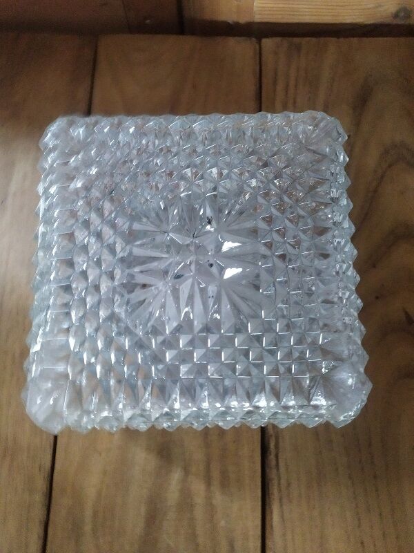 Original glass cast glass ceiling globe old vintage diamond tip