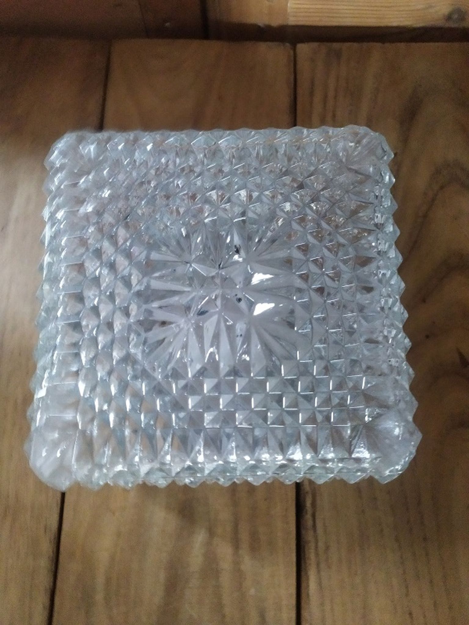 Original glass cast glass ceiling globe old vintage diamond tip