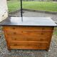 Chest of drawers in walnut, black marble, 19th century