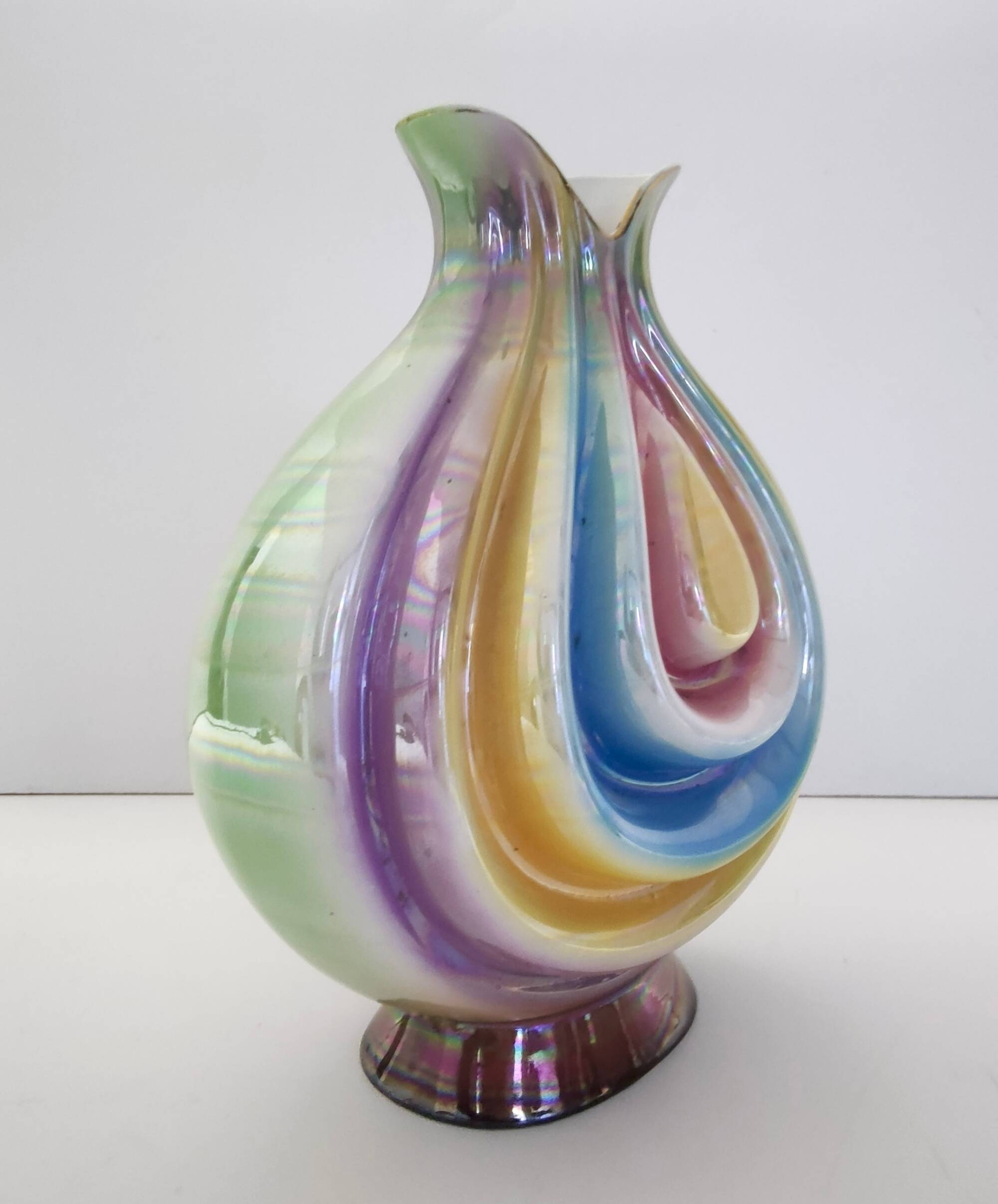 Ceramic Vase Attributed to Italo Casini with Iridescent Colors, Italy