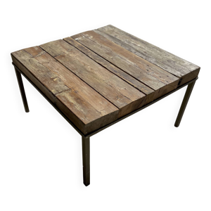 Table basse bois et métal