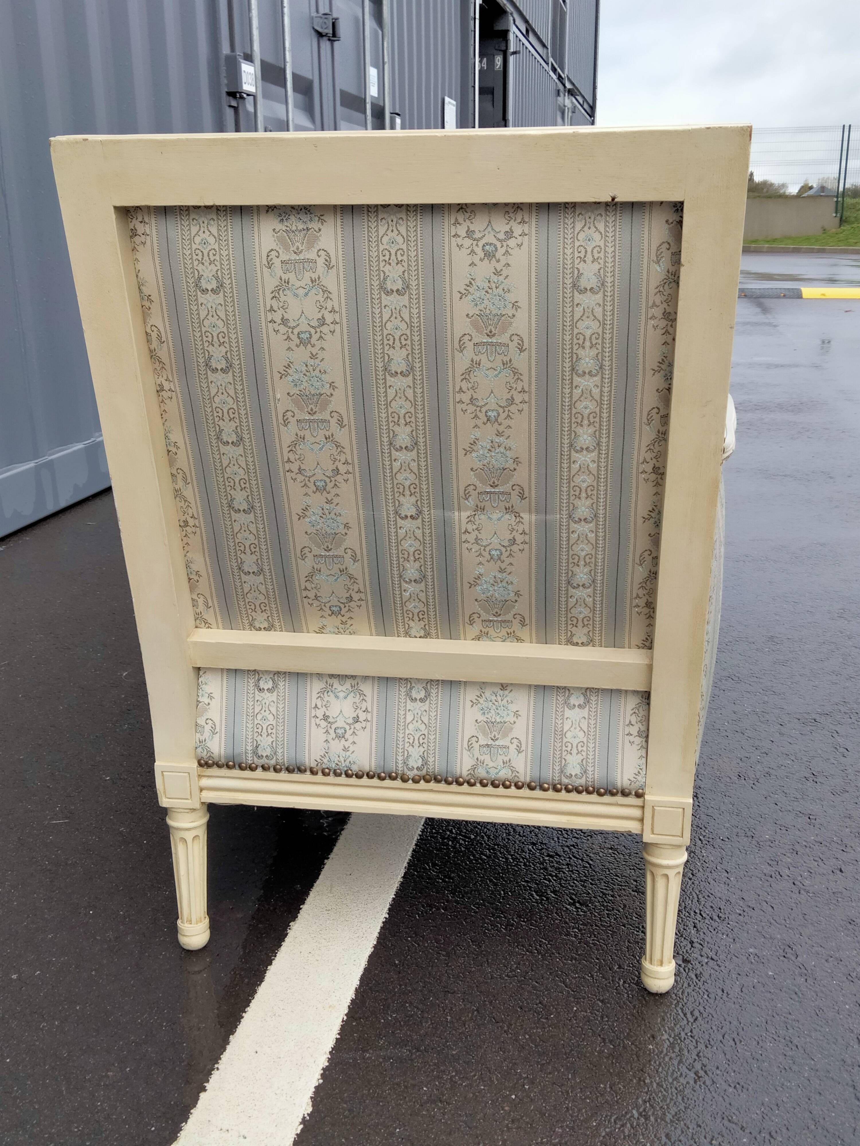 Paire de bergères fauteuils ancien style louis xvi vintage
