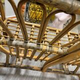 Vintage rattan bench 70