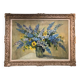 Grand Tableau, Huile Sur Toile, Bouquet De Fleurs, Signé Barjan