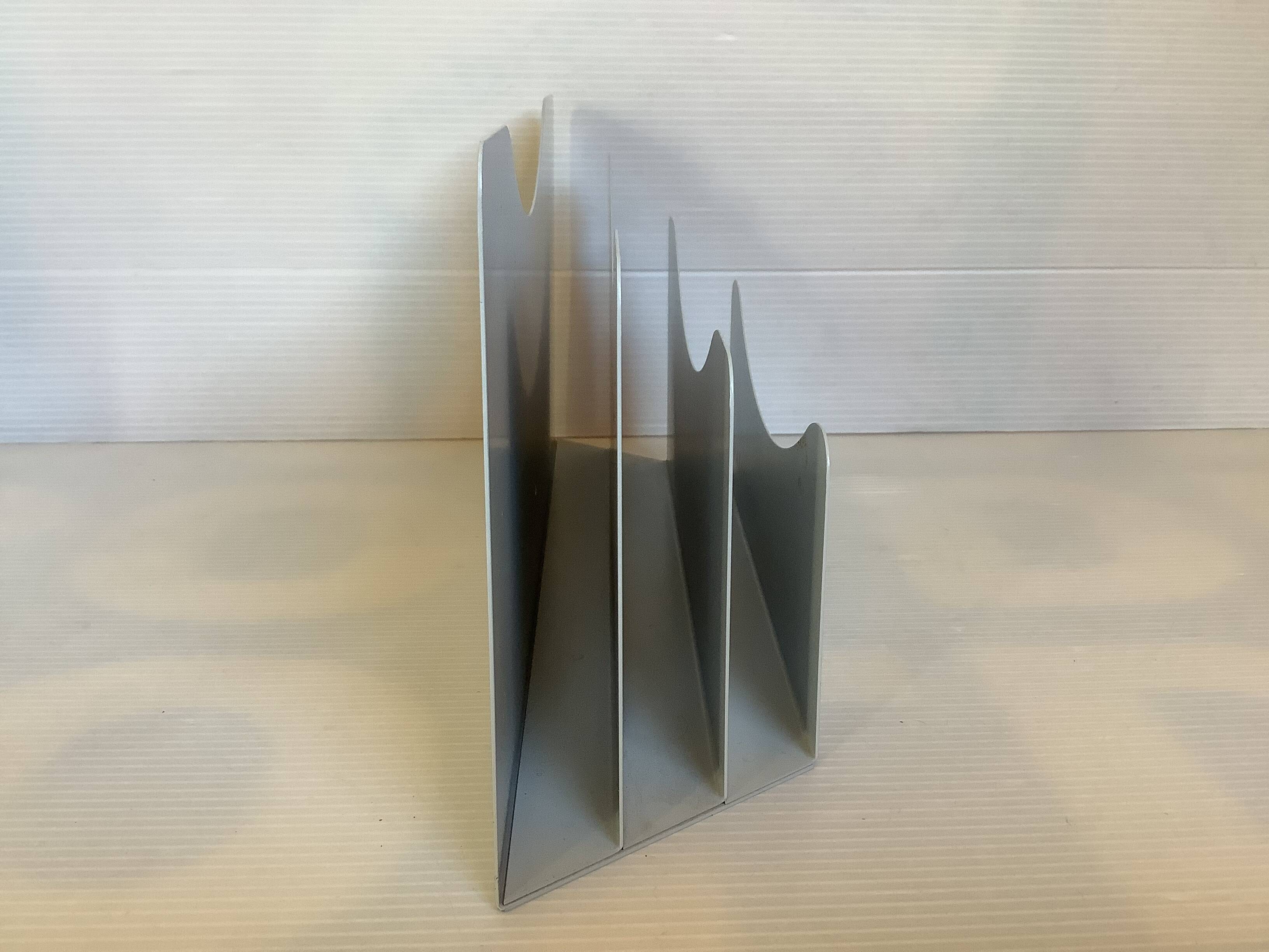 Gray metal wave mail holder