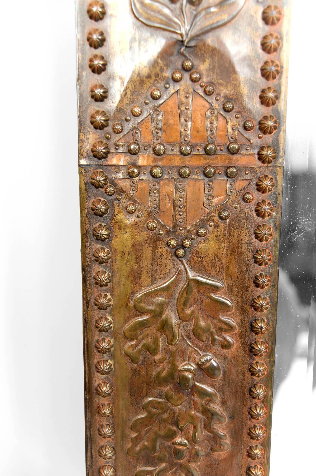 Art Nouveau mirror, "The French Rooster Triumphant over the German Eagle", 1916