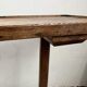 Old primitive wooden tripod pedestal table