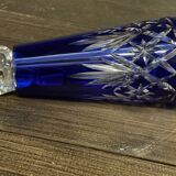 Carafe Art-Deco - Cristal Saint-Louis - Taillé et Bleu Cobalt H 22 cm