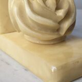 Pair of Neo-Classical Camellia Alabaster Bookends - 1940s