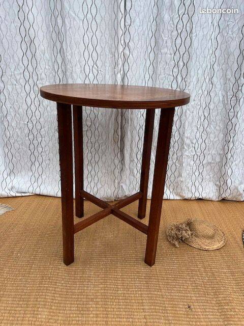Table d'appoint haute et ronde vintage