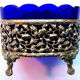 Small table jardiniere, cobalt blue crystal and napoleon iii gilded bronze support