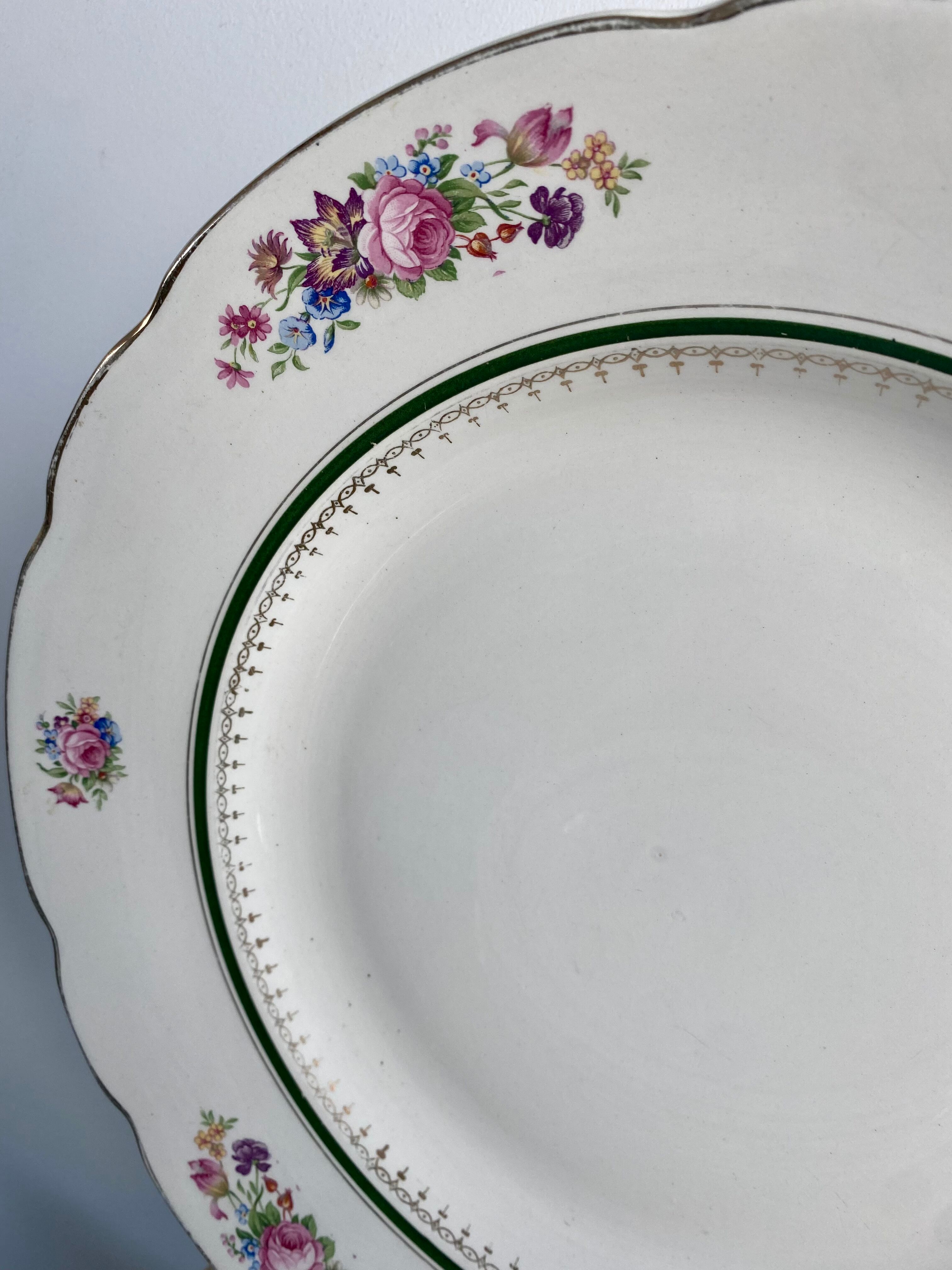 Plate service and dish Sarreguemines old