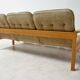 Vintage oak and fabric sofa