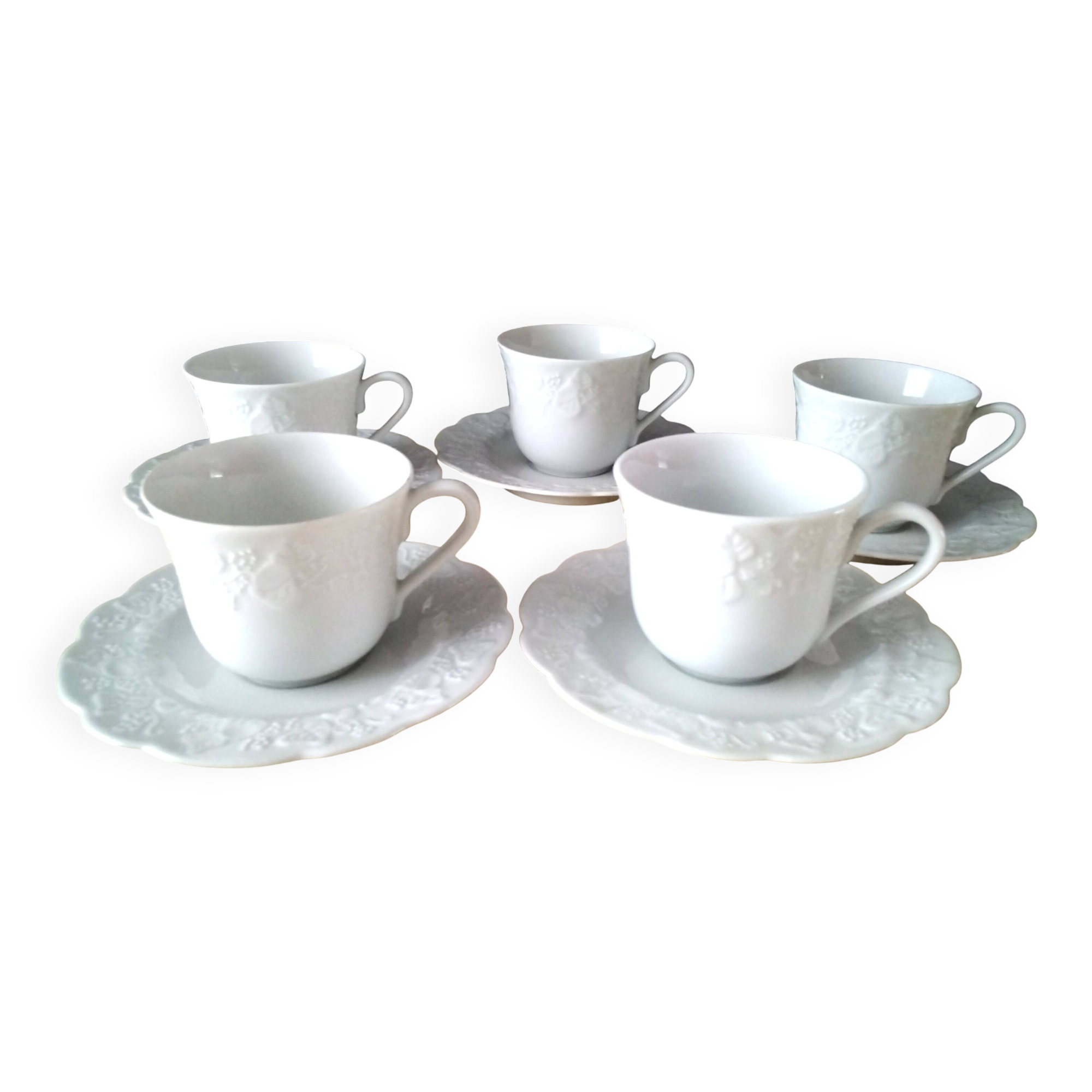 5 porcelain coffee cups Wild Ivy