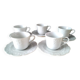 5 Tasses à café en porcelaine Lierre Sauvage