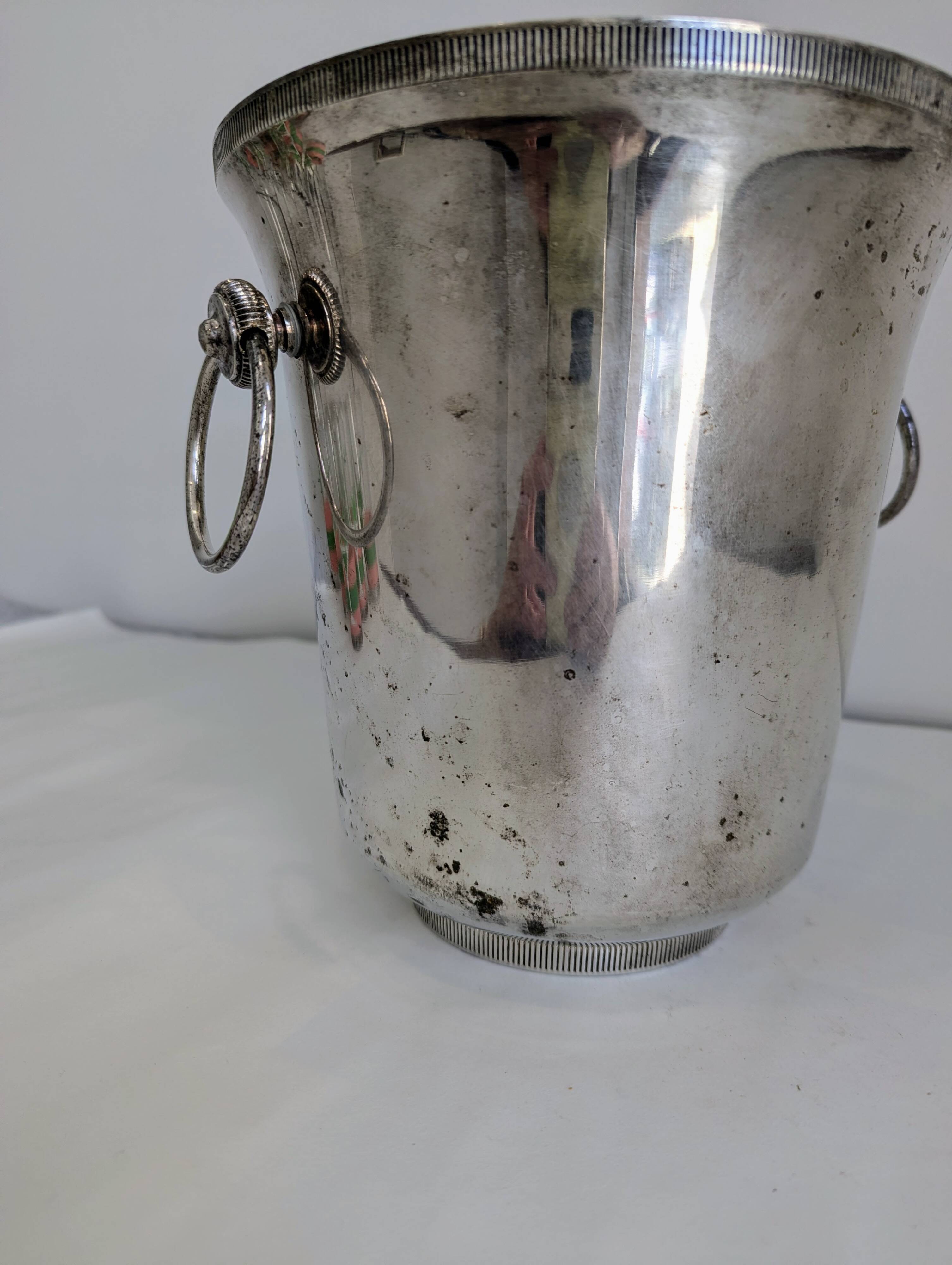 Vintage silver metal champagne bucket