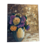 Oil on canvas, bouquet of flowers