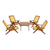 "Low Lounge" Modernist Salon - Mahogany & Cane - Bangui 1958