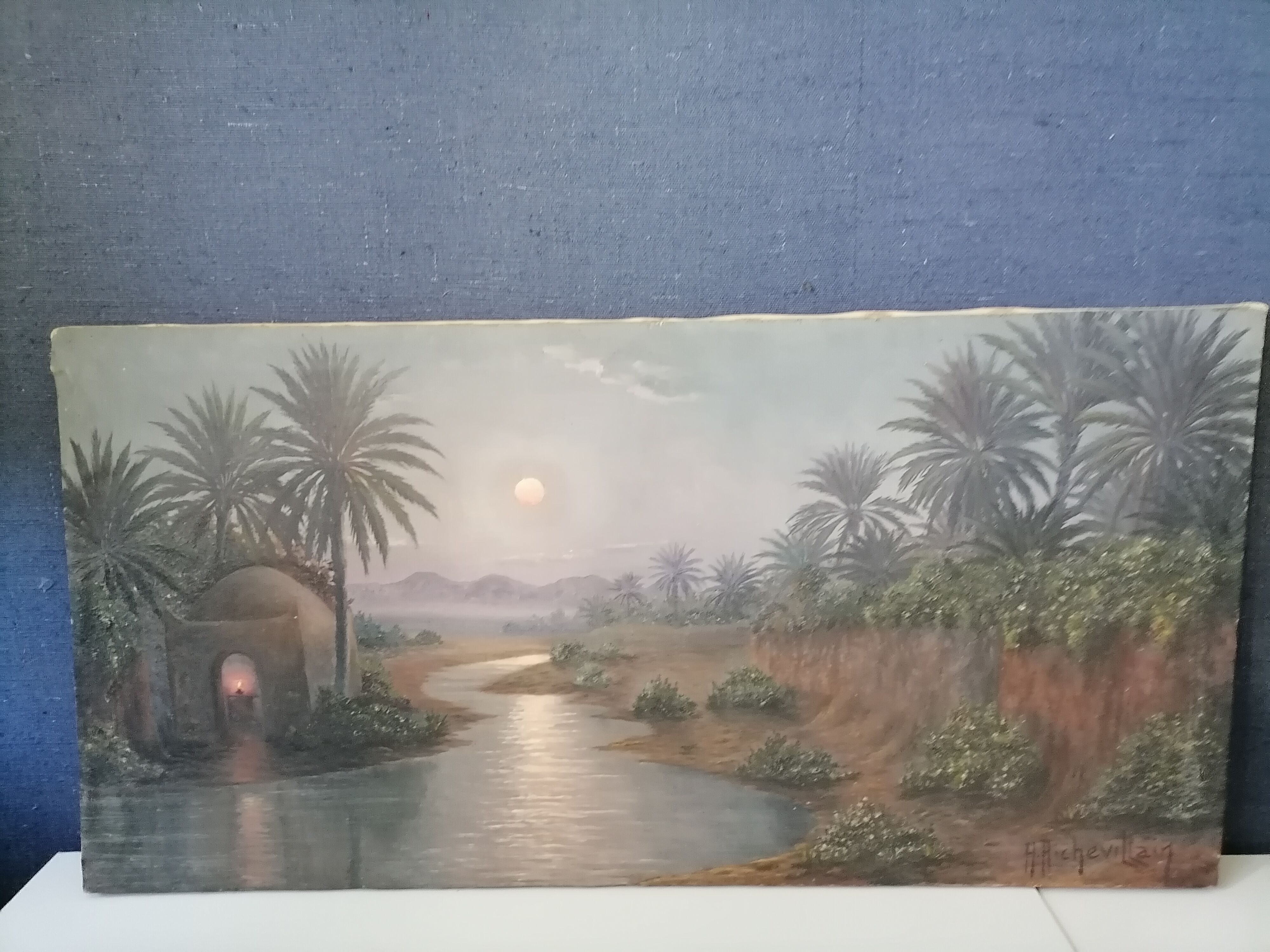 Oil on canvas Signed H. Richevillain